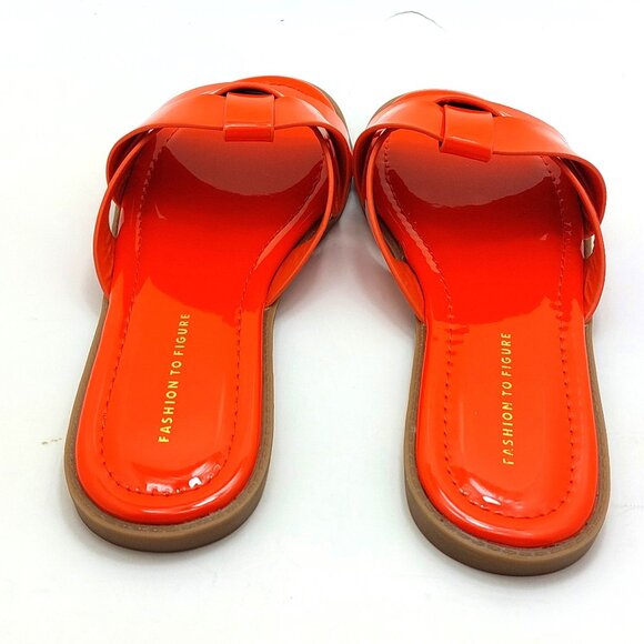 Fashion To Figure Women Tiana Flat Sandal - Wide Width Slide Sandals - Size 7.0 - Picture 4 of 10